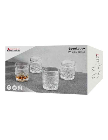 Speakeasy Whisky Glass 320ml Set of 4 Gift Boxed in Clear
