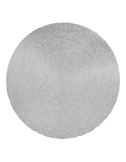 Table Accents Lace Metallic Round Placemat 38cm in Silver