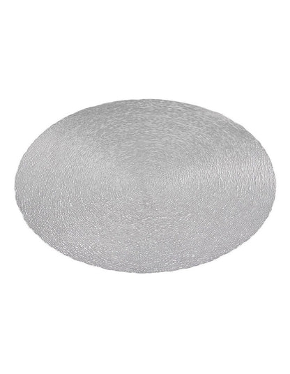 Table Accents Lace Metallic Round Placemat 38cm in Silver