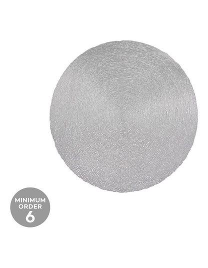 Table Accents Lace Metallic Round Placemat 38cm in Silver
