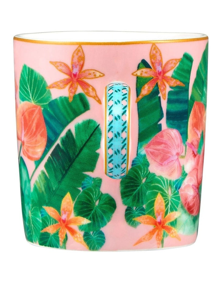 Teas & C's Tropicana Demi Cup & Saucer 100ml Set of 2 Gift Boxed in Pink