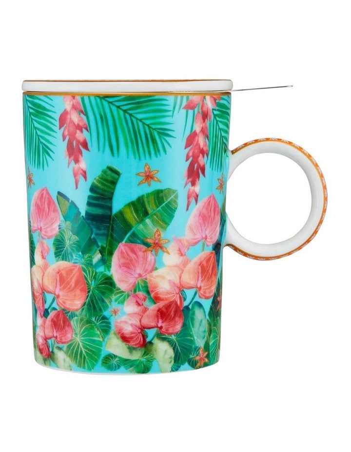Teas & C's Tropicana Lidded Mug With Infuser 340ml Gift Boxed in Blue
