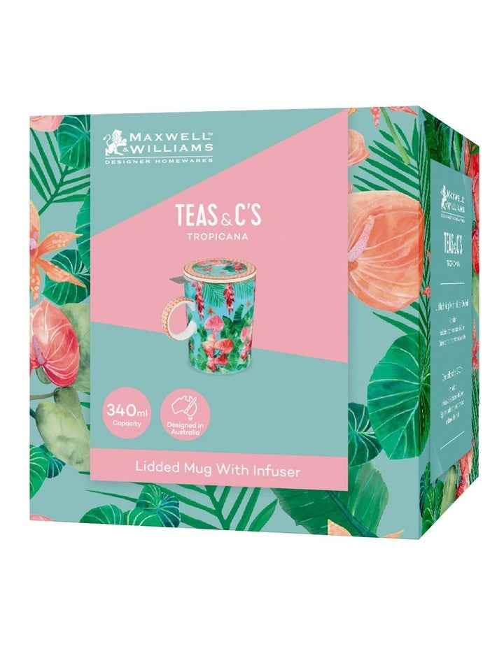 Teas & C's Tropicana Lidded Mug With Infuser 340ml Gift Boxed in Blue
