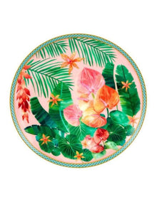 Teas And C's Tropicana Coupe Plate 19.5cm Gift Boxed in Pink