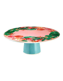 Teas & C's Tropicana Footed Cake Stand 28cm Gift Boxed in Pink
