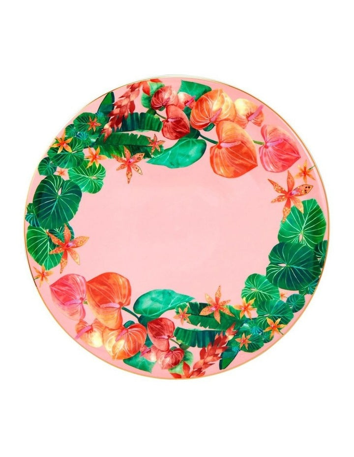 Teas & C's Tropicana Footed Cake Stand 28cm Gift Boxed in Pink