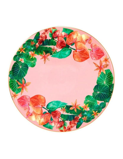 Teas & C's Tropicana Footed Cake Stand 28cm Gift Boxed in Pink