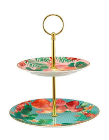 Teas & C's Tropicana 2 Tiered Cake Stand Gift Boxed