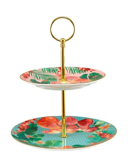 Teas & C's Tropicana 2 Tiered Cake Stand Gift Boxed