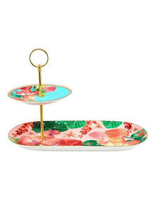 Teas & C's Tropicana 2 Tiered Entertaining Set Gift Boxed