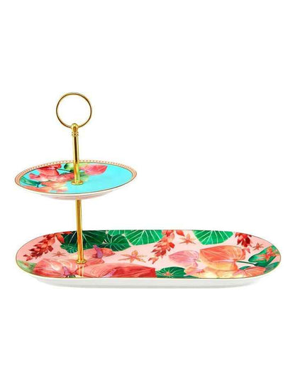 Teas & C's Tropicana 2 Tiered Entertaining Set Gift Boxed