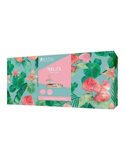 Teas & C's Tropicana 2 Tiered Entertaining Set Gift Boxed