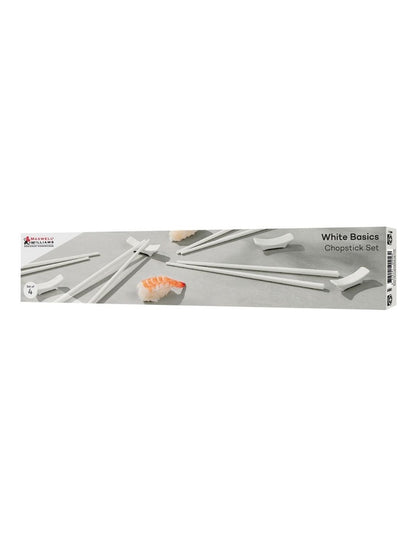 White Basics Chopsticks Set of 4 Gift Boxed in White