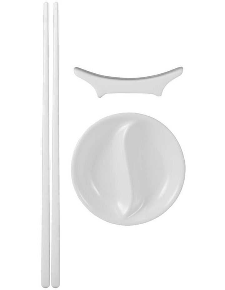 White Basics Chopstick Entertainment Set 12 Piece Gift Boxed in White