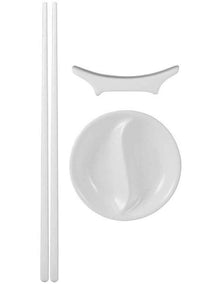 White Basics Chopstick Entertainment Set 12 Piece Gift Boxed in White