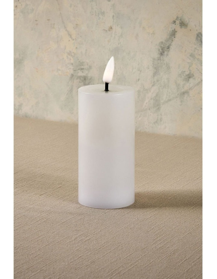 Let's Get Lit LED Flameless Wax Pillar Candle 5.5x10cm Gift Boxed in Natural