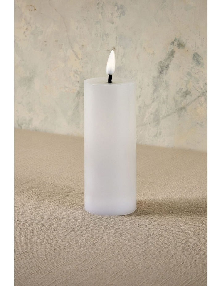 Let's Get Lit LED Flameless Wax Pillar Candle 5.5x12.5cm Gift Boxed in Natural
