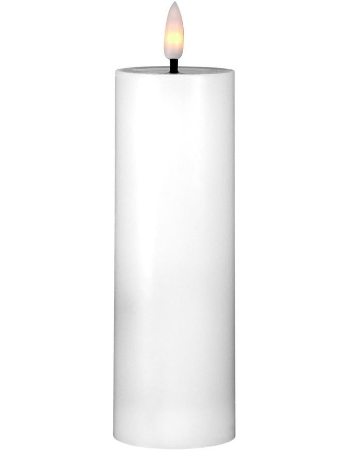 Let's Get Lit LED Flameless Wax Pillar Candle 5.5x15cm Gift Boxed in Natural