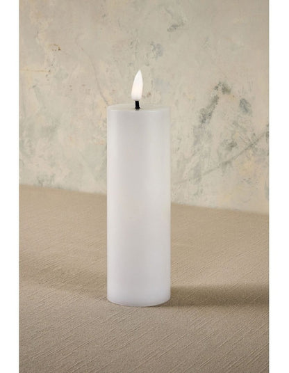 Let's Get Lit LED Flameless Wax Pillar Candle 5.5x15cm Gift Boxed in Natural