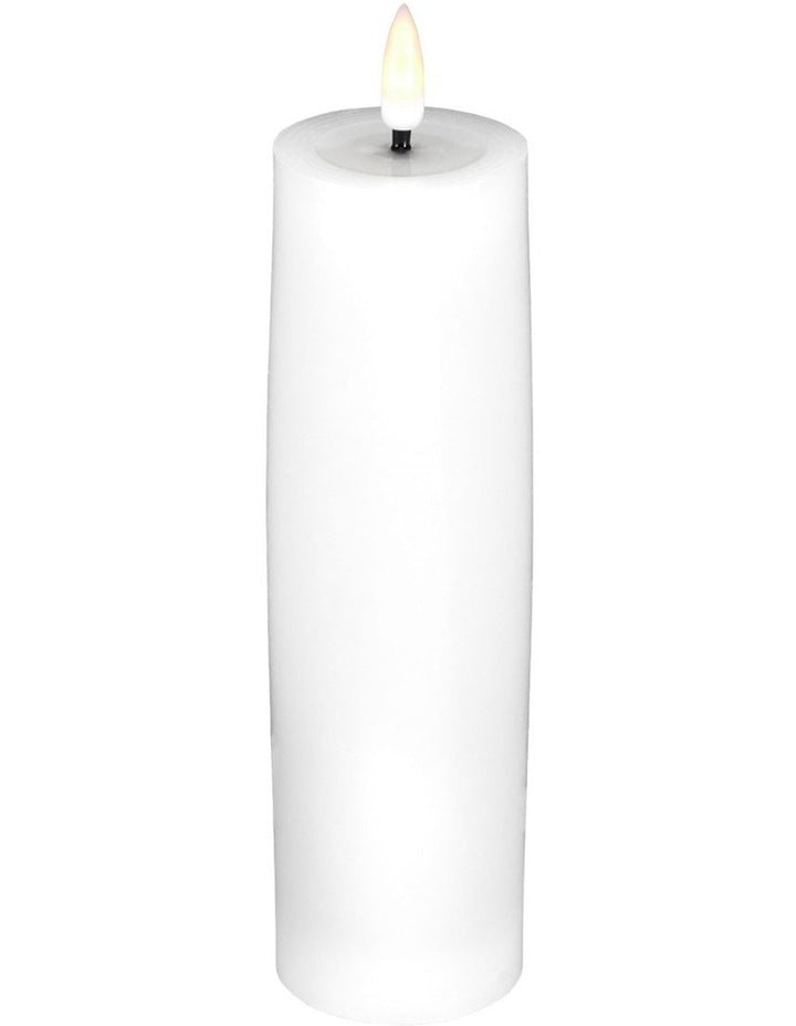 Let's Get Lit LED Flameless Wax Pillar Candle 5.5x17.5cm Gift Boxed in Natural