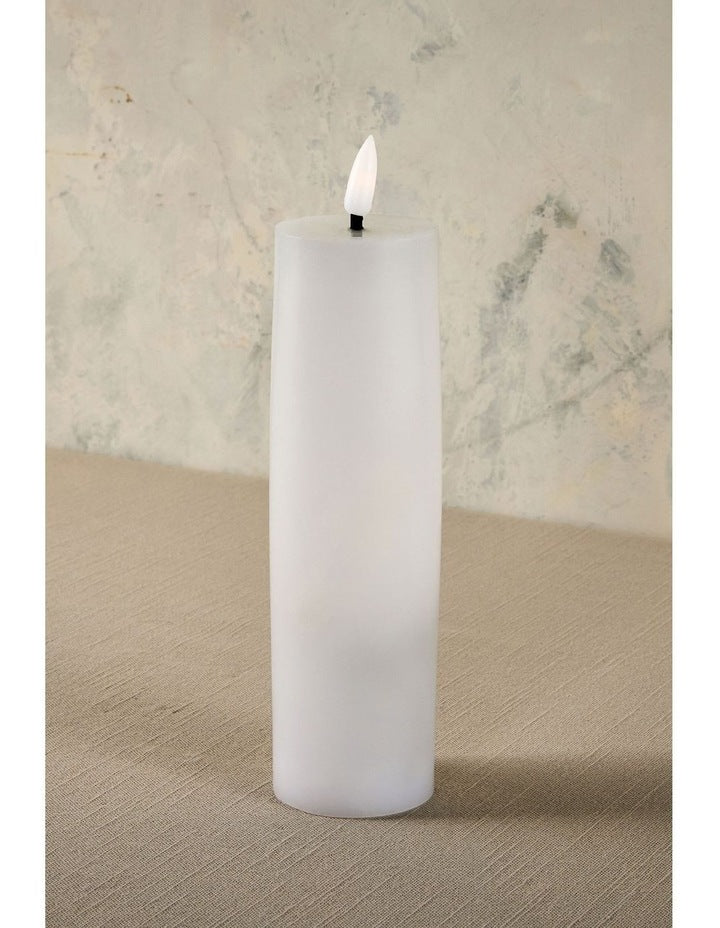 Let's Get Lit LED Flameless Wax Pillar Candle 5.5x17.5cm Gift Boxed in Natural