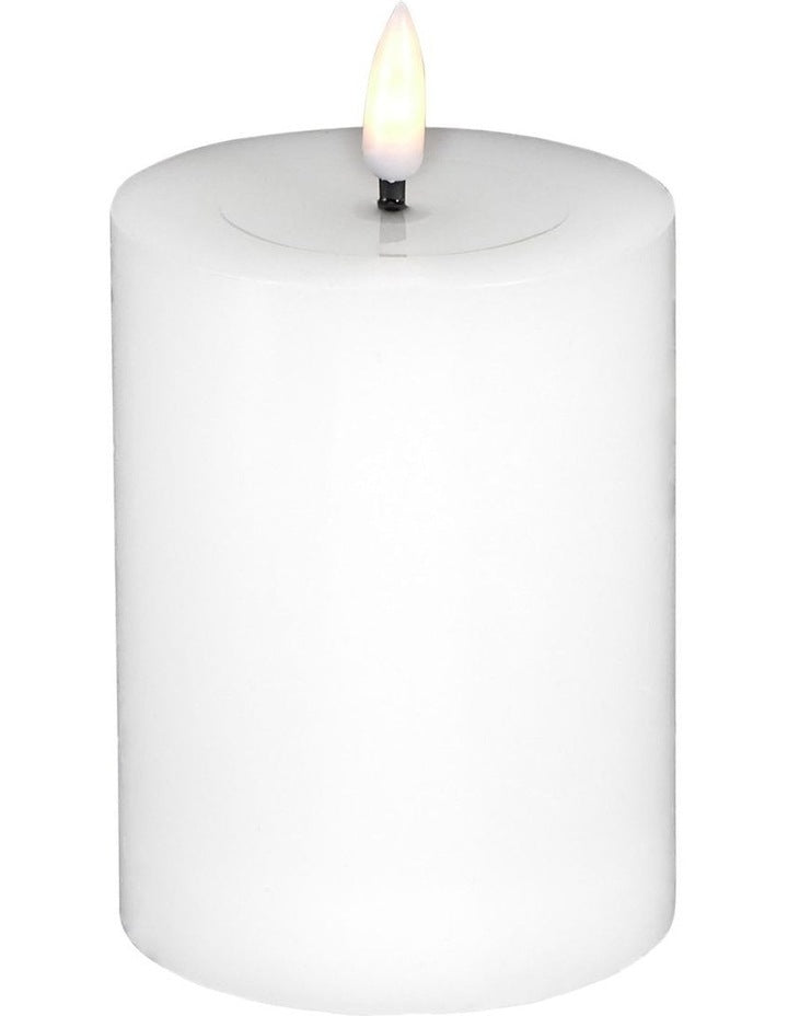 Let's Get Lit LED Flameless Wax Pillar Candle 7.5x10cm Gift Boxed in Natural