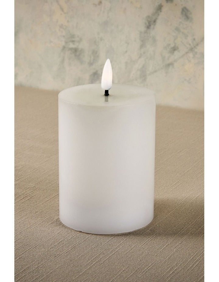 Let's Get Lit LED Flameless Wax Pillar Candle 7.5x10cm Gift Boxed in Natural