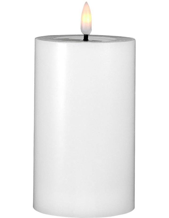 Let's Get Lit LED Flameless Wax Pillar Candle 7.5x12.5cm Gift Boxed in Natural