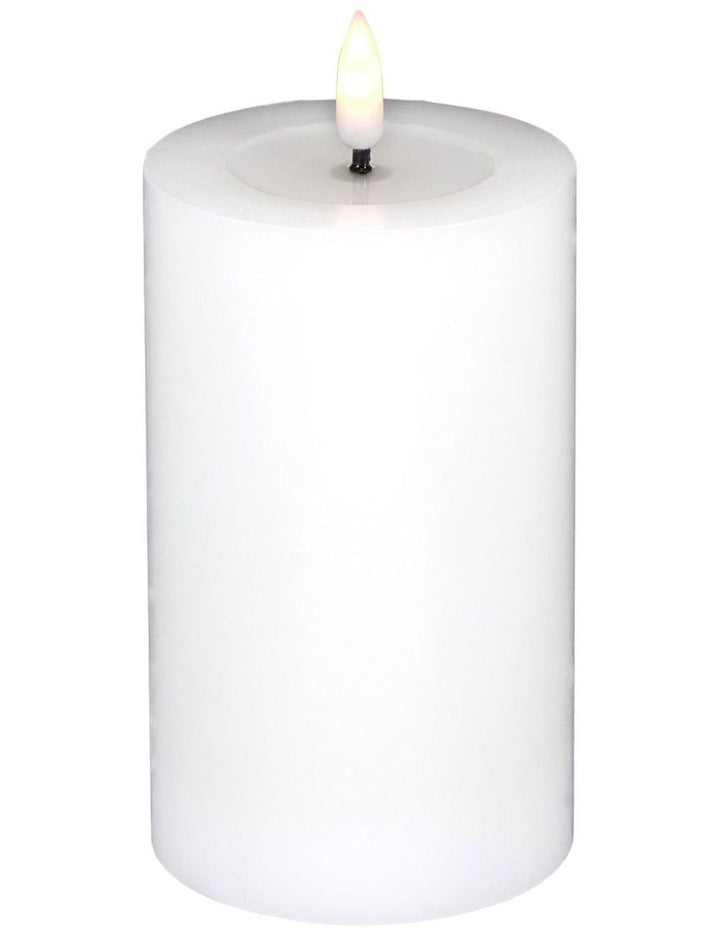 Let's Get Lit LED Flameless Wax Pillar Candle 7.5x12.5cm Gift Boxed in Natural