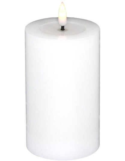 Let's Get Lit LED Flameless Wax Pillar Candle 7.5x12.5cm Gift Boxed in Natural