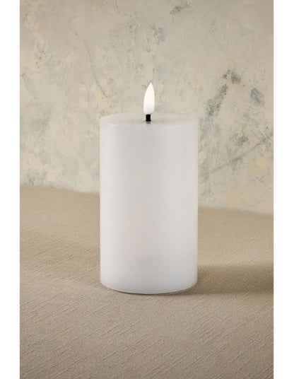 Let's Get Lit LED Flameless Wax Pillar Candle 7.5x12.5cm Gift Boxed in Natural