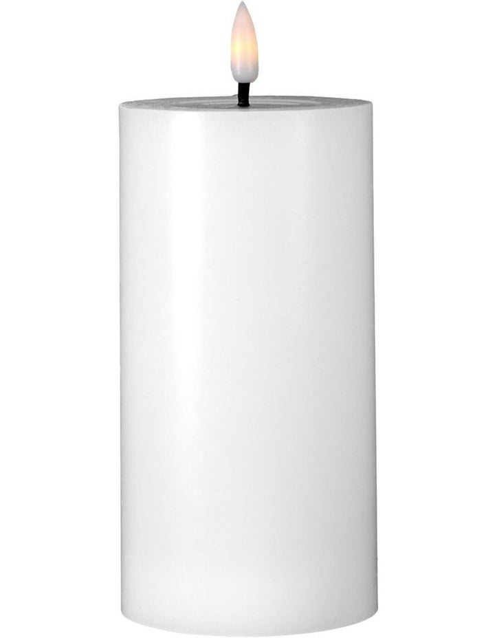 Let's Get Lit LED Flameless Wax Pillar Candle 7.5x15cm Natural Gift Boxed