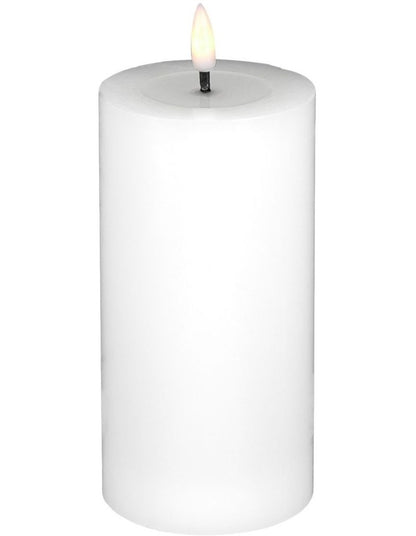 Let's Get Lit LED Flameless Wax Pillar Candle 7.5x15cm Gift Boxed in Natural