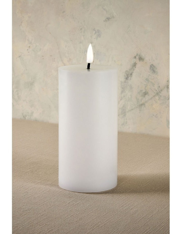 Let's Get Lit LED Flameless Wax Pillar Candle 7.5x15cm Natural Gift Boxed