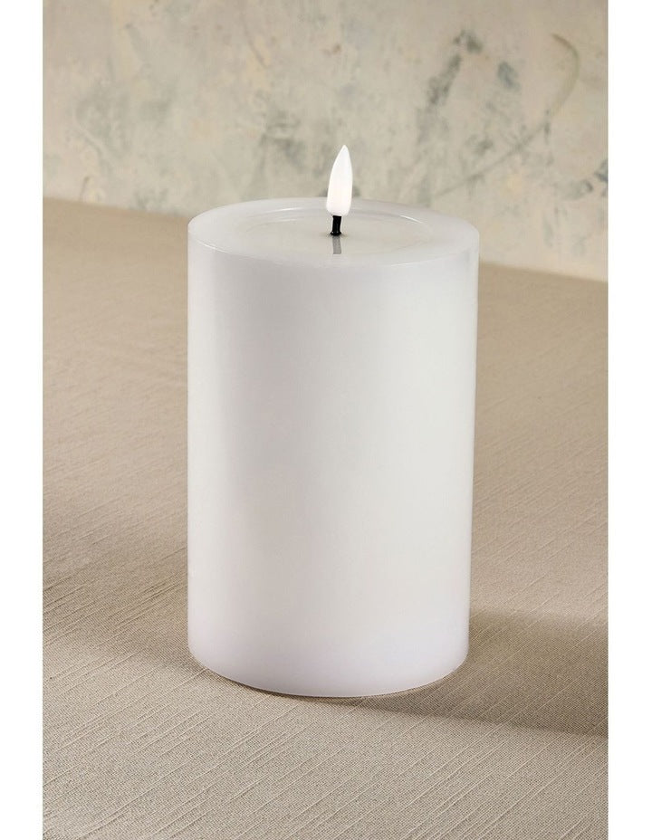 Let's Get Lit LED Flameless Wax Pillar Candle 10x15cm Natural Gift Boxed