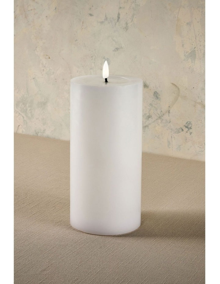 Let's Get Lit LED Flameless Wax Pillar Candle 10x20cm Gift Boxed in Natural