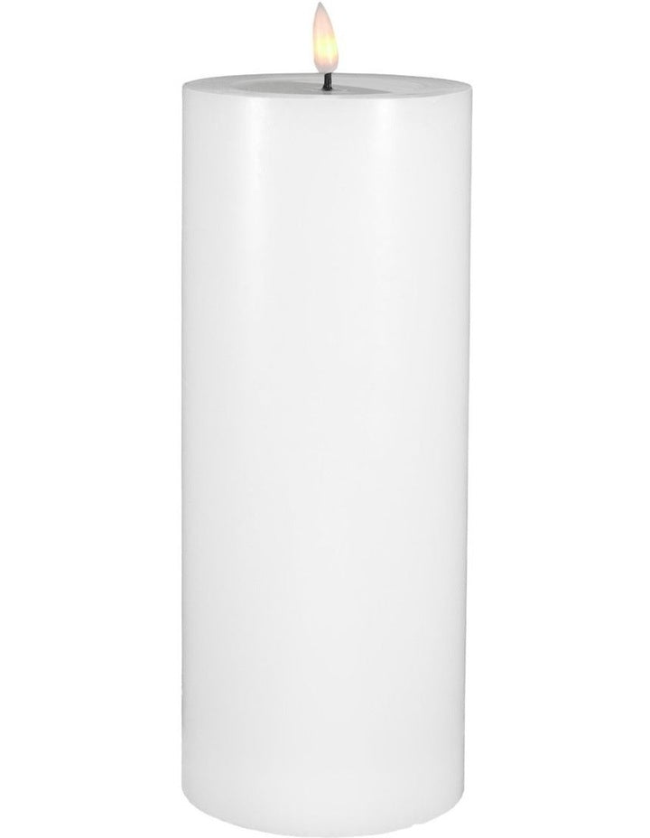 Let's Get Lit LED Flameless Wax Pillar Candle 10x25cm Natural Gift Boxed