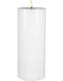 Let's Get Lit LED Flameless Wax Pillar Candle 10x25cm Natural Gift Boxed