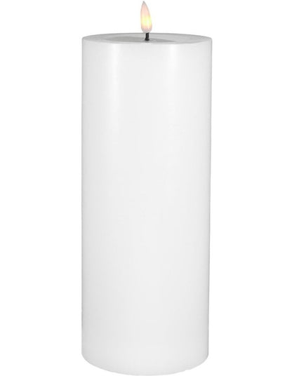 Let's Get Lit LED Flameless Wax Pillar Candle 10x25cm Natural Gift Boxed
