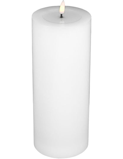 Let's Get Lit LED Flameless Wax Pillar Candle 10x25cm Natural Gift Boxed