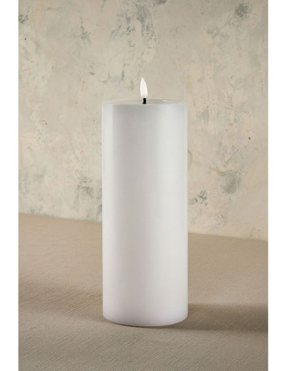 Let's Get Lit LED Flameless Wax Pillar Candle 10x25cm Natural Gift Boxed