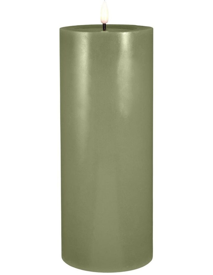 Let's Get Lit LED Flameless Wax Pillar Candle 10x25cm Pine Gift Boxed