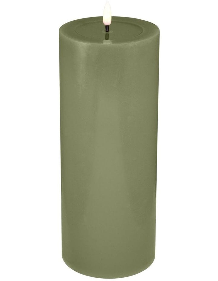 Let's Get Lit LED Flameless Wax Pillar Candle 10x25cm Pine Gift Boxed