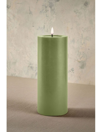 Let's Get Lit LED Flameless Wax Pillar Candle 10x25cm Pine Gift Boxed