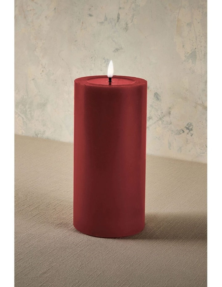 Let's Get Lit LED Flameless Wax Pillar Candle 10x20cm Cherry Gift Boxed