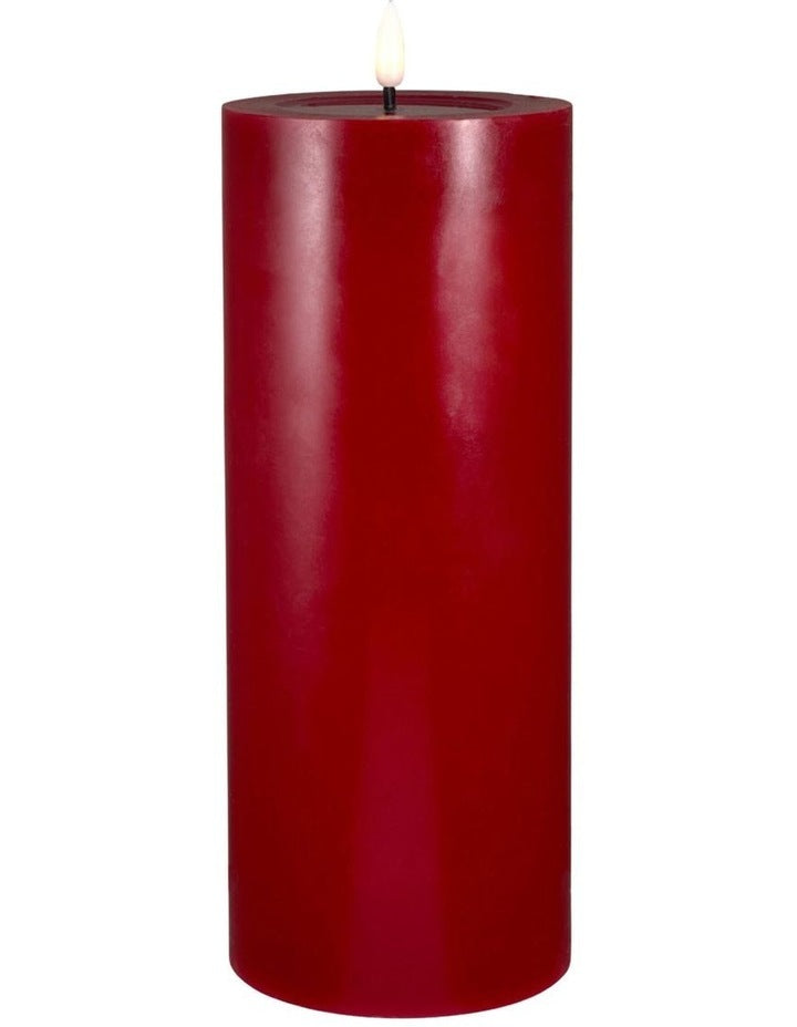 Let's Get Lit LED Flameless Wax Pillar Candle 10x25cm Cherry Gift Boxed