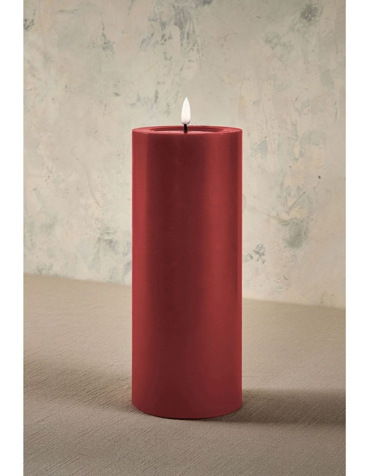 Let's Get Lit LED Flameless Wax Pillar Candle 10x25cm Cherry Gift Boxed