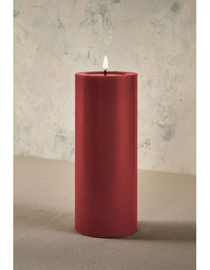 Let's Get Lit LED Flameless Wax Pillar Candle 10x25cm Cherry Gift Boxed
