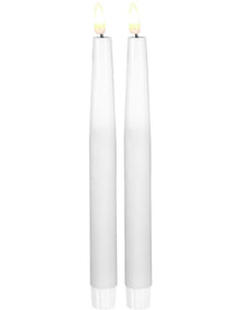Let's Get Lit LED Flameless Wax Taper Candle 24cm 2pc Natural Gift Boxed