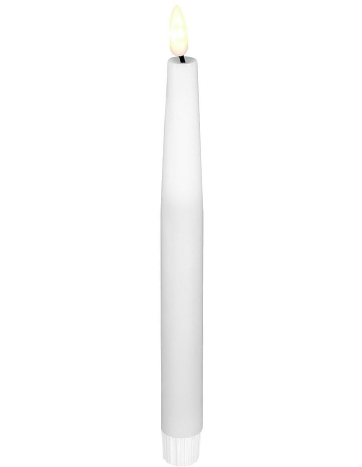 Let's Get Lit LED Flameless Wax Taper Candle 24cm 2 Pieces Gift Boxed in Natural